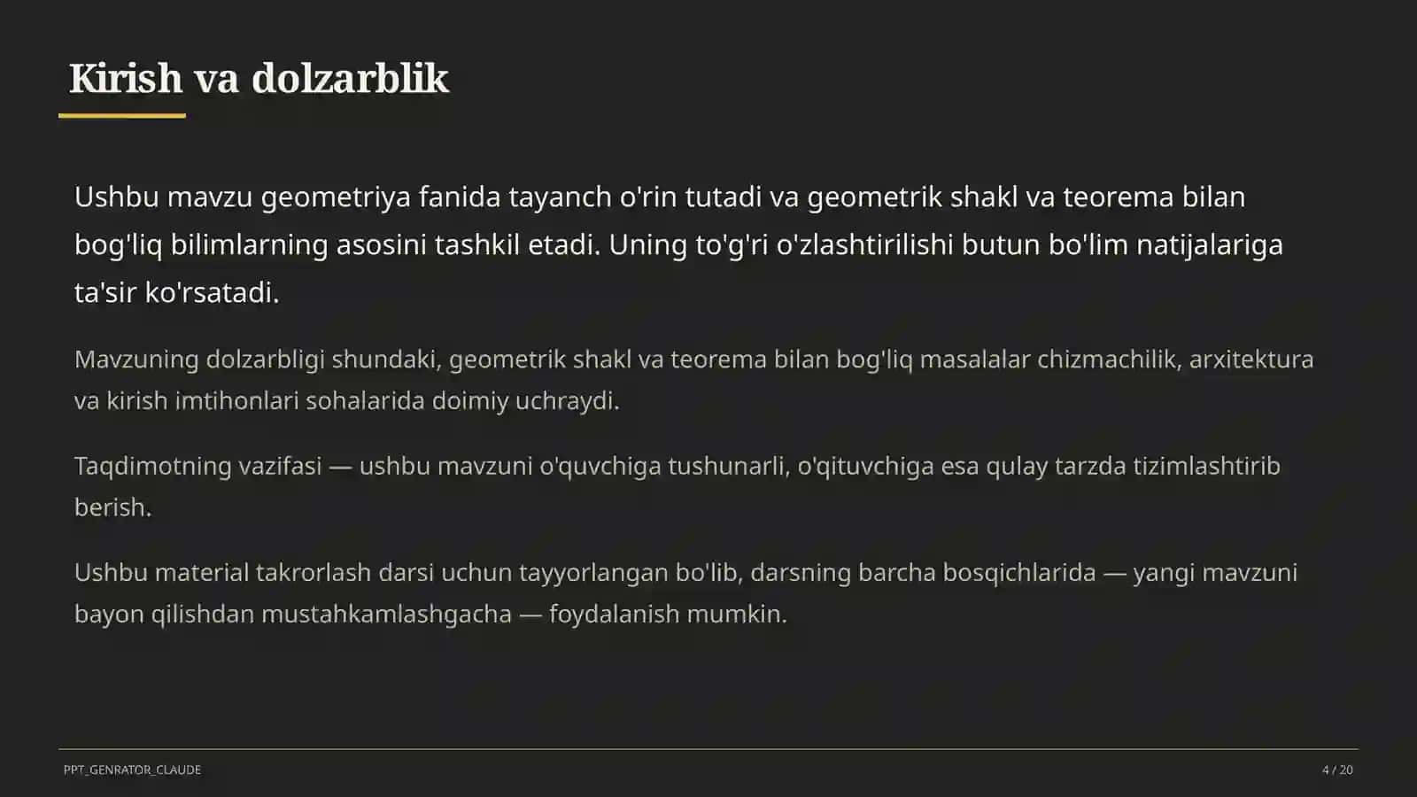 Koordinatalar metodi: to'g'ri chiziq va aylana tenglamalari (9-sinf) 4