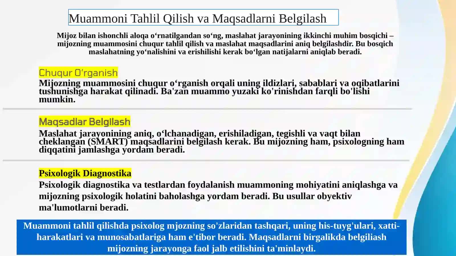 Psixologik Maslahat Jarayonining Tuzilishi 4