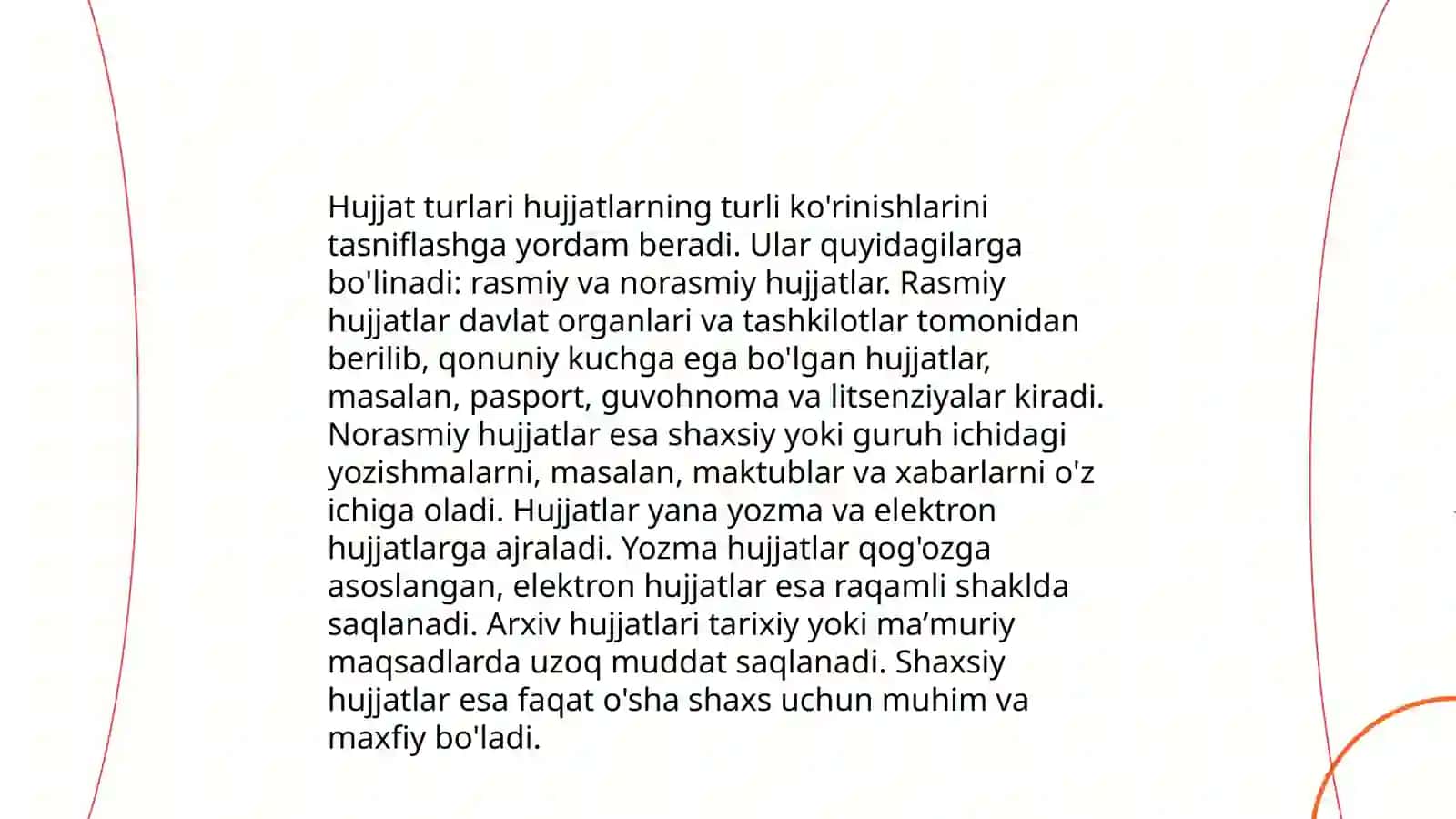 Hujjat turlari va ish yuritish asoslari 4