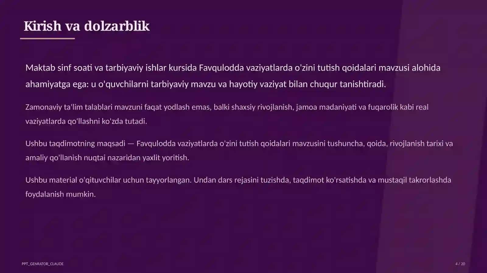 Favqulodda vaziyatlarda o'zini tutish qoidalari 4