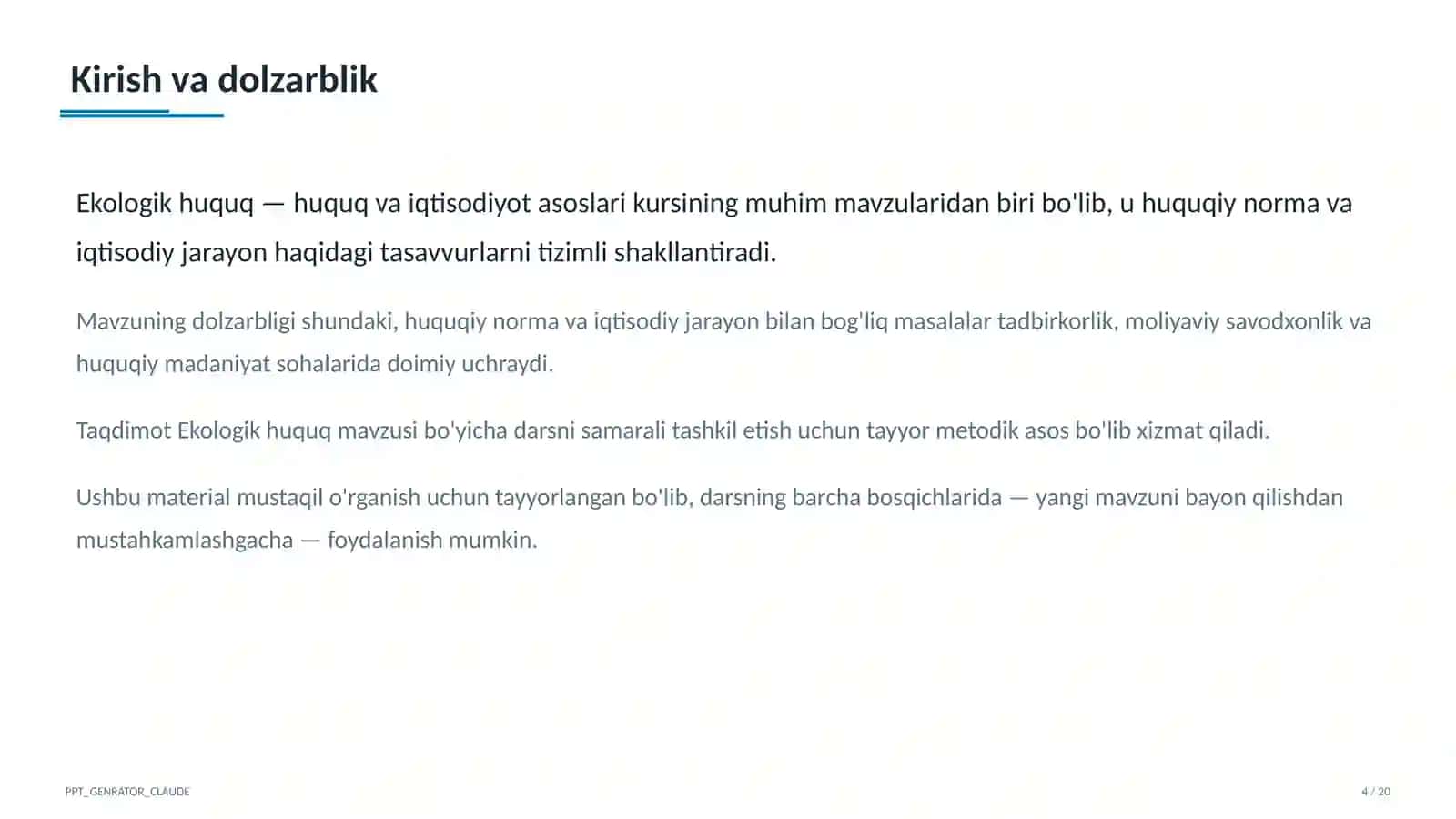 Ekologik huquq (11-sinf) 4