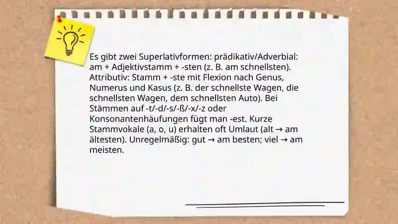 Adjektive im Komparative und Superlative 4