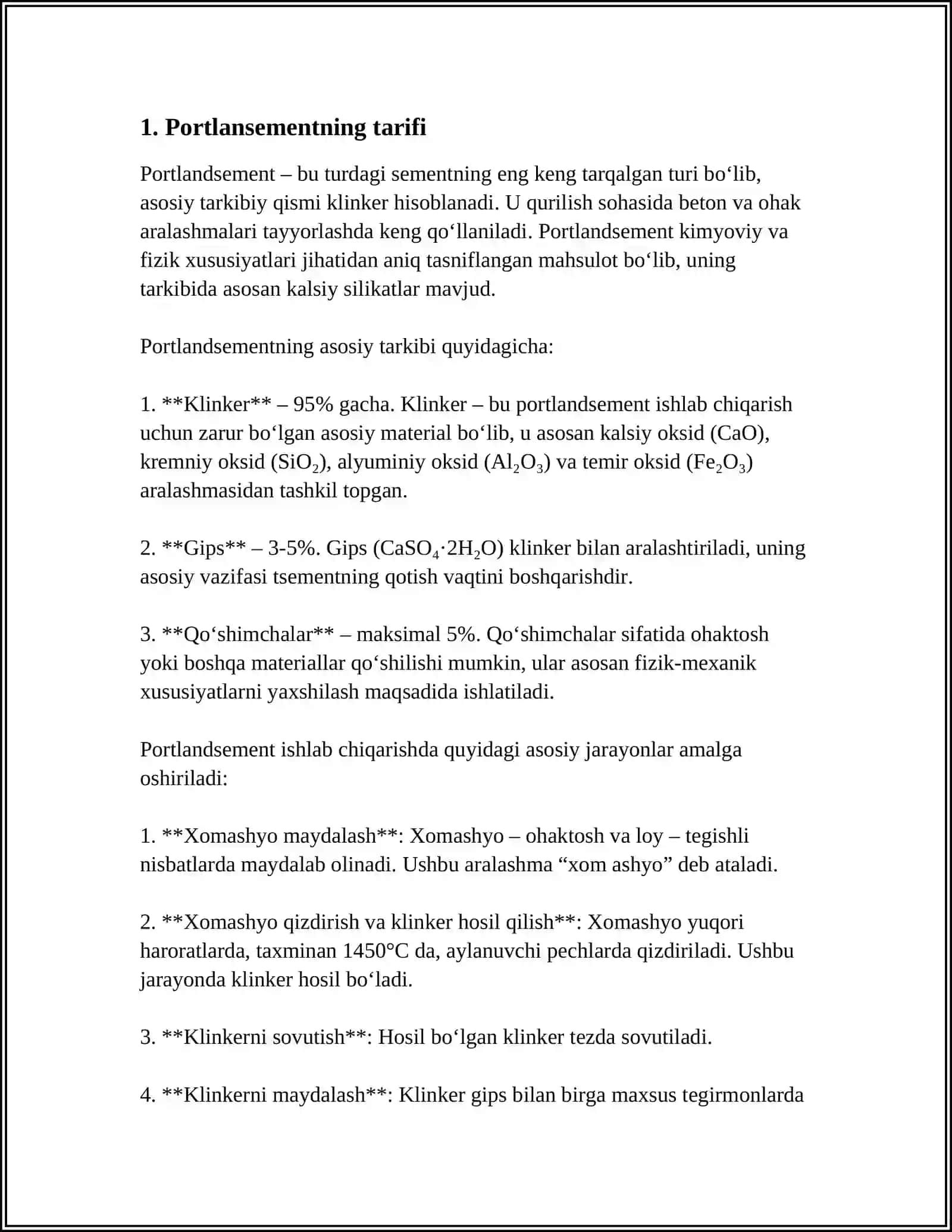 PORTLANSEMENTNING QOTISH TARIFLARIGA IZOH BERING 4