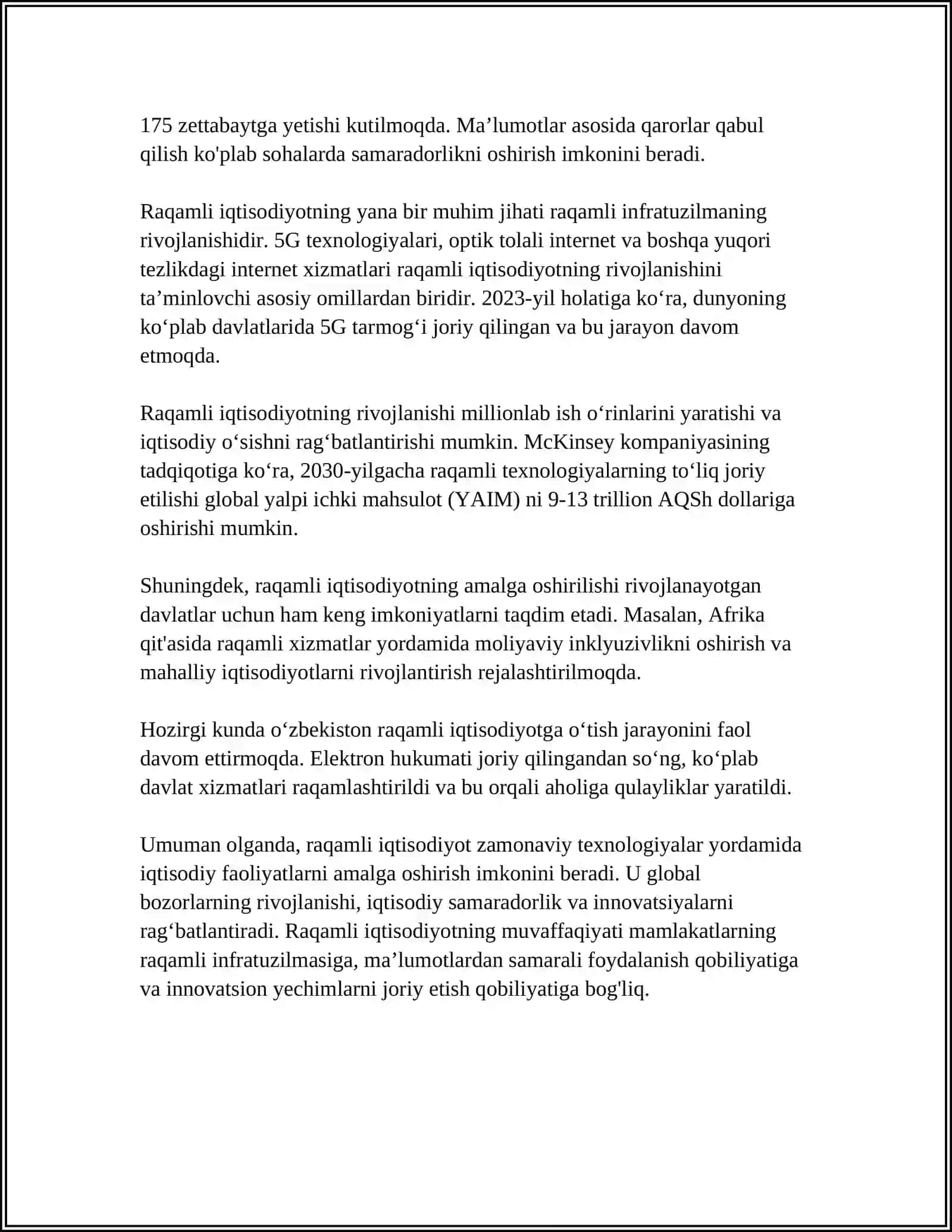 Raqamli iqtisodiyot asoslari 4