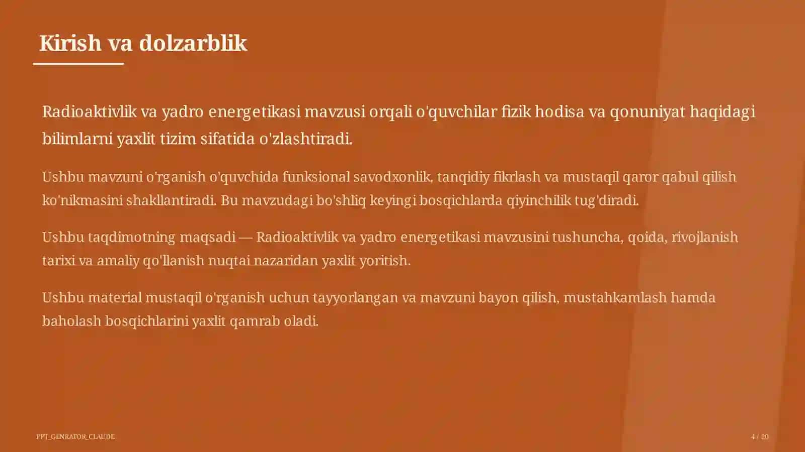 Radioaktivlik va yadro energetikasi (11-sinf) 4