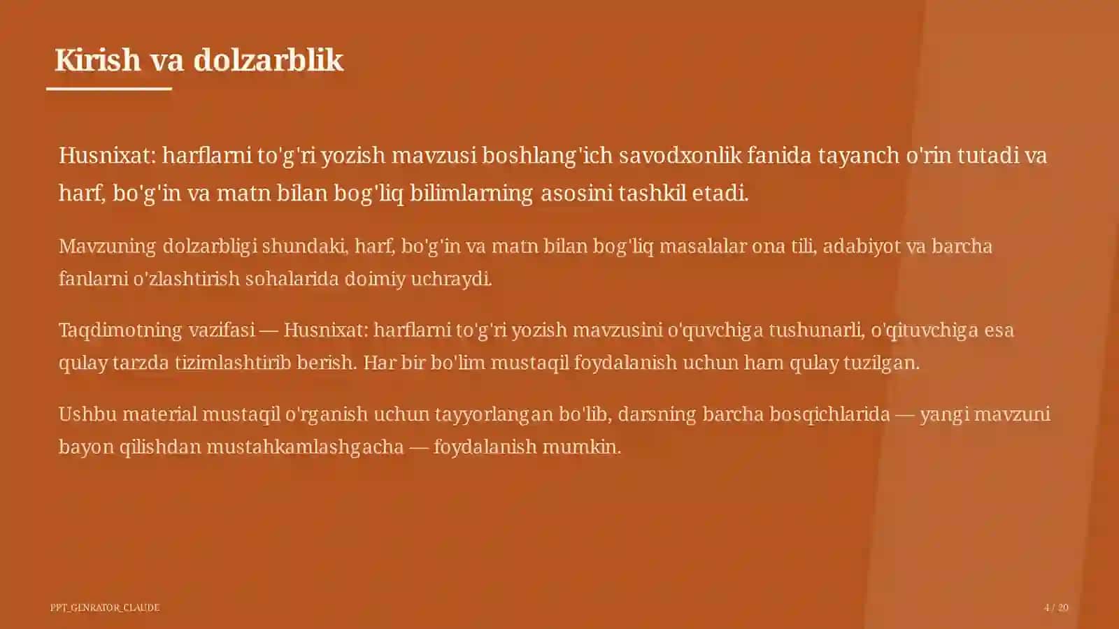 Husnixat: harflarni to'g'ri yozish (1-sinf) 4