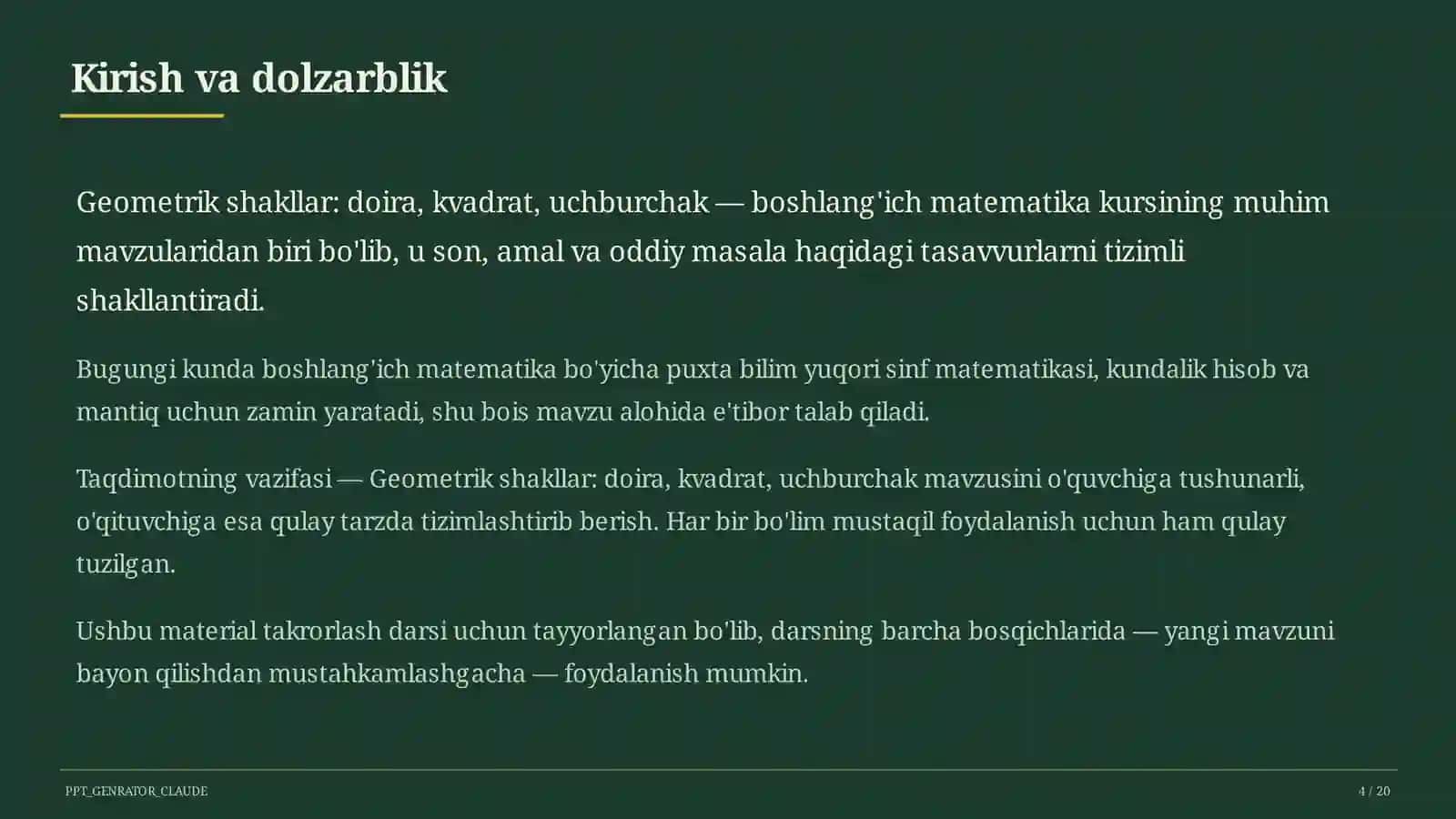 Geometrik shakllar: doira, kvadrat, uchburchak (1-sinf) 4