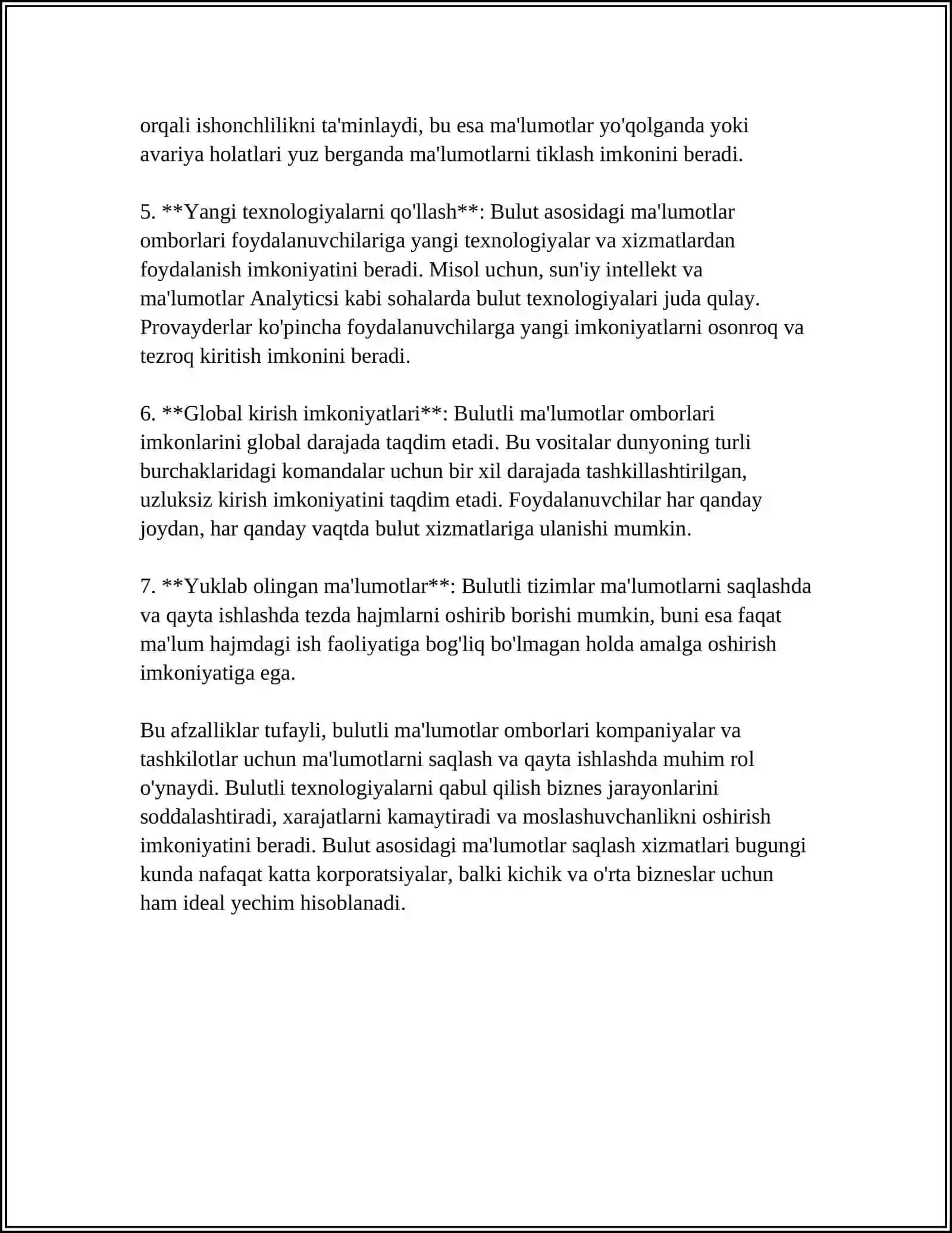 BULUTLI MAʼLUMOTLAR OMBORINING ISTEʼMOLCHI XIZMATLAR BOZORI 4