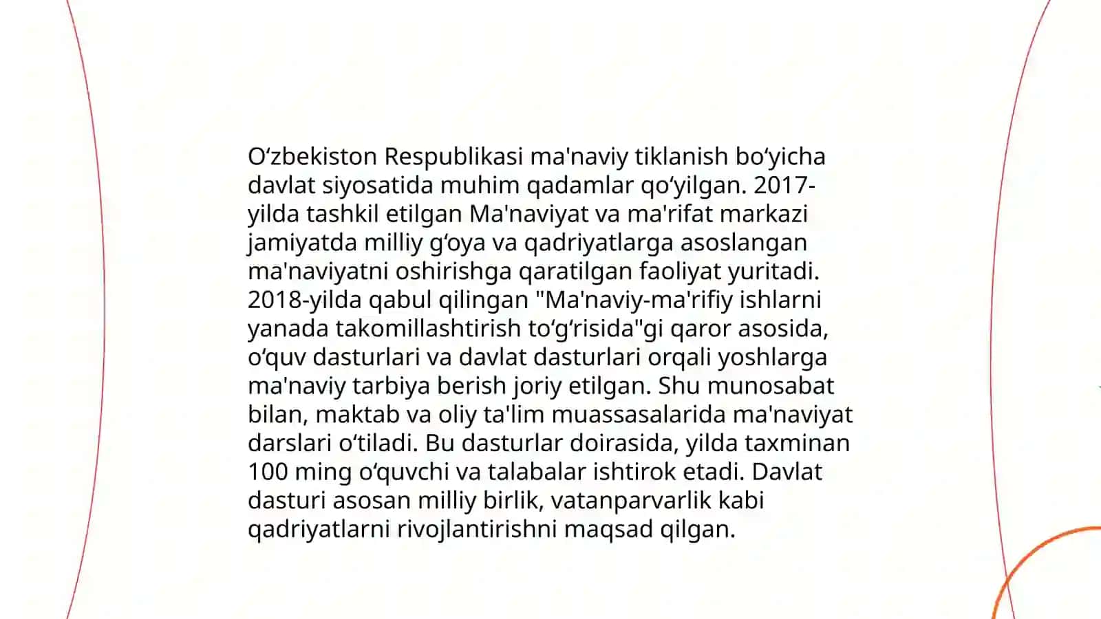 Islom Karimovning ma'naviy islohotlar tashabbuskorligi 4