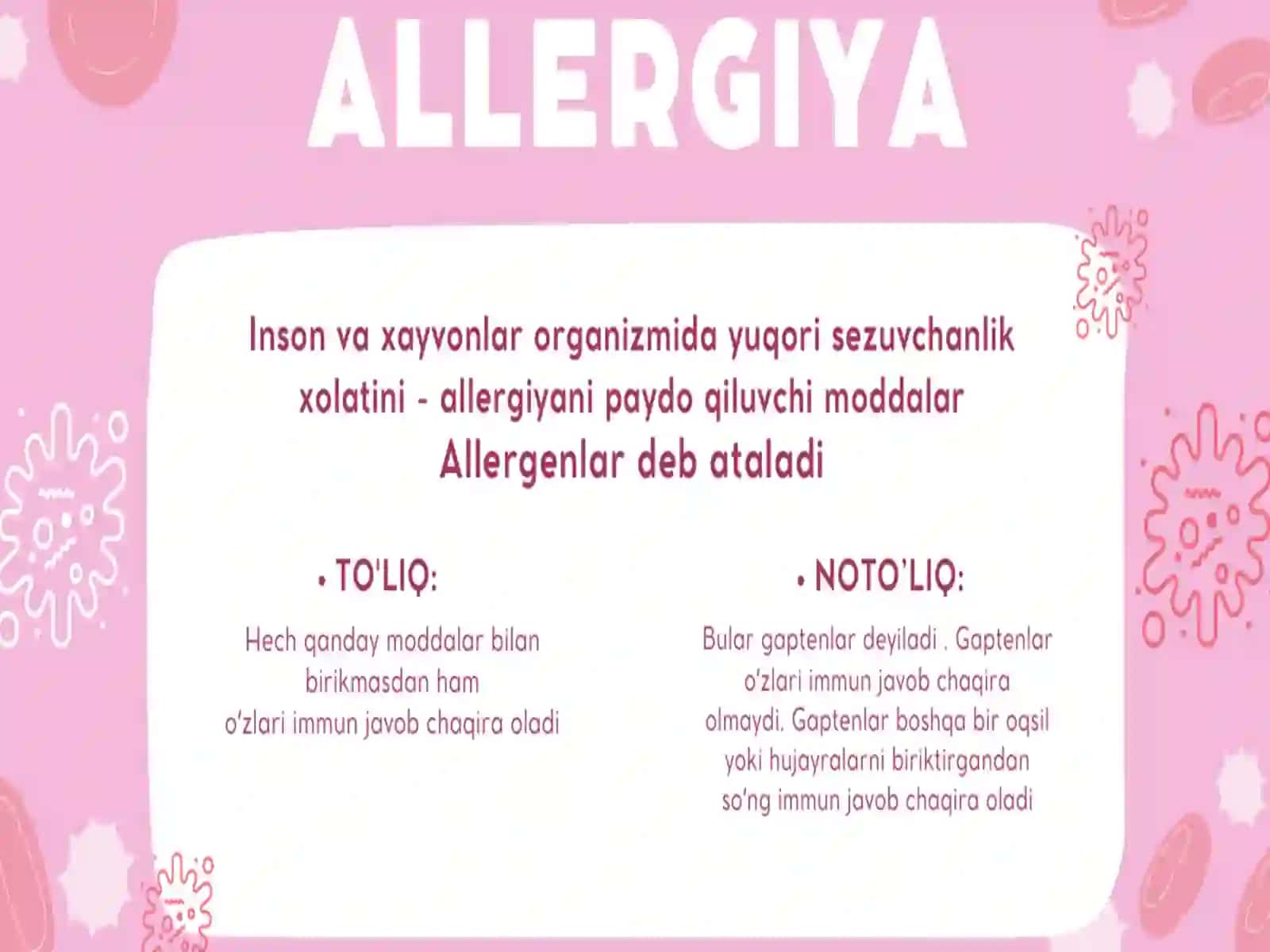 O‘tasezuvchanlik reaksiyalari to’g’risida tushuncha. Autoimmunitet 4