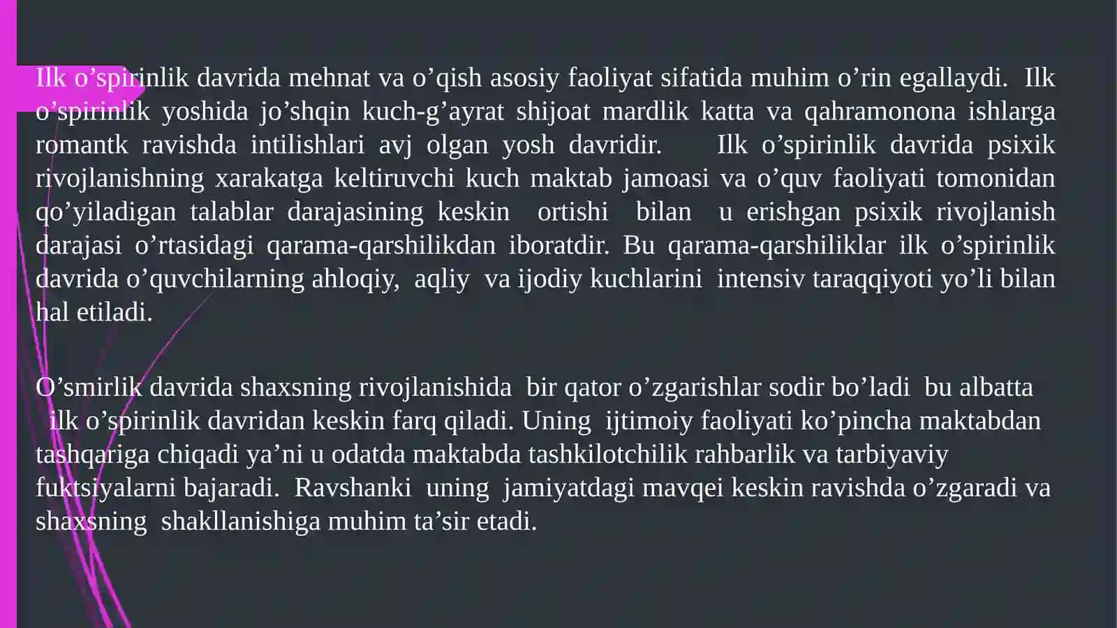 O’spirinliklik davri psixologik xususiyatlari 4