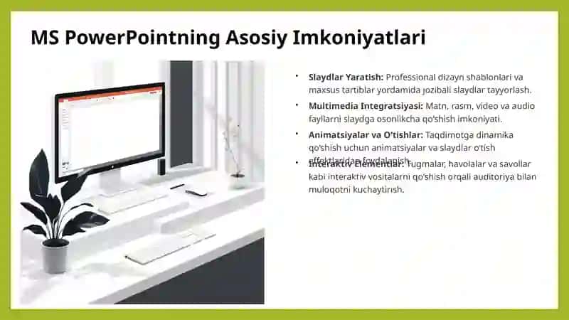 MS Power Pointda o'rgatuvch-interaktiv  taqdimotlar yaratish 4