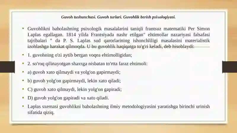 Voqeasodir bo’lgan joyni tekshirish va guvohlik berish psixologiyasi 4