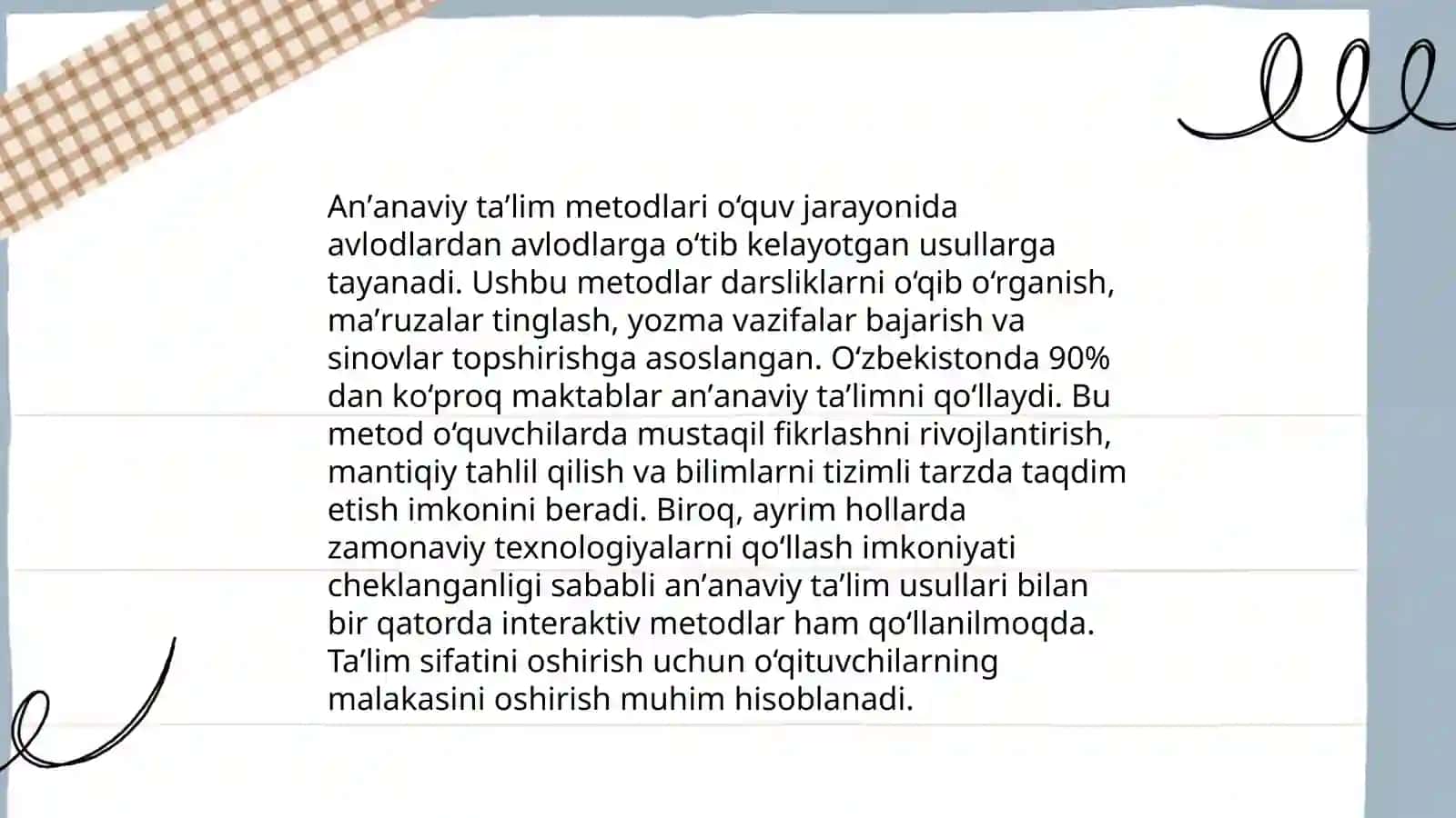 Ta'lim metodlarining umumiy tasnifi 4