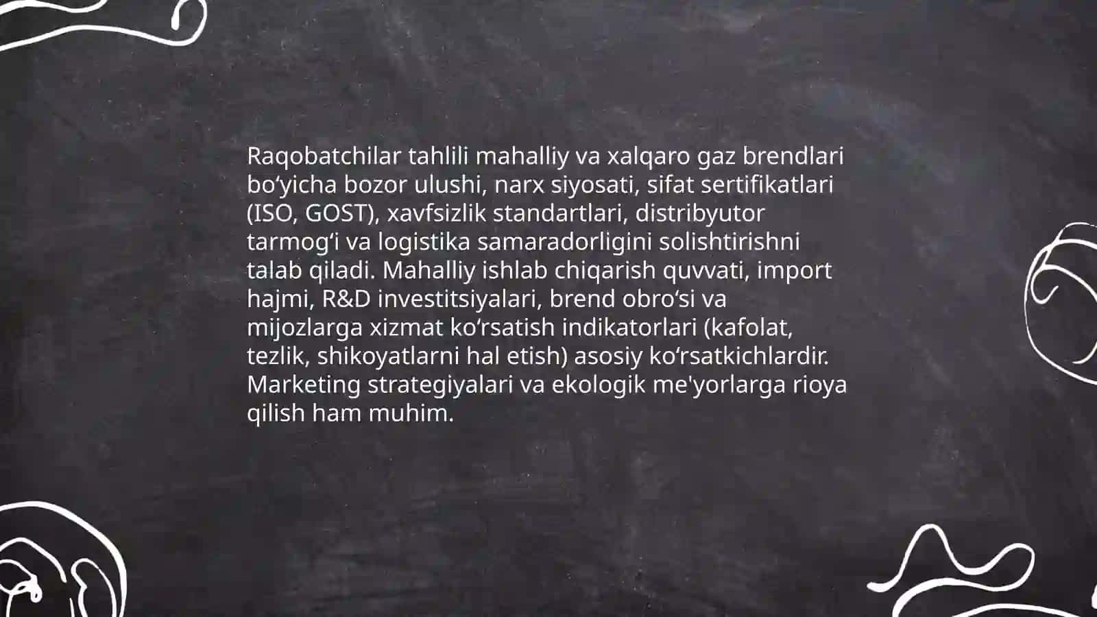 Biznes reja yaratish.Eng sifatili gaz markasi qanday aniqlanadi? 4