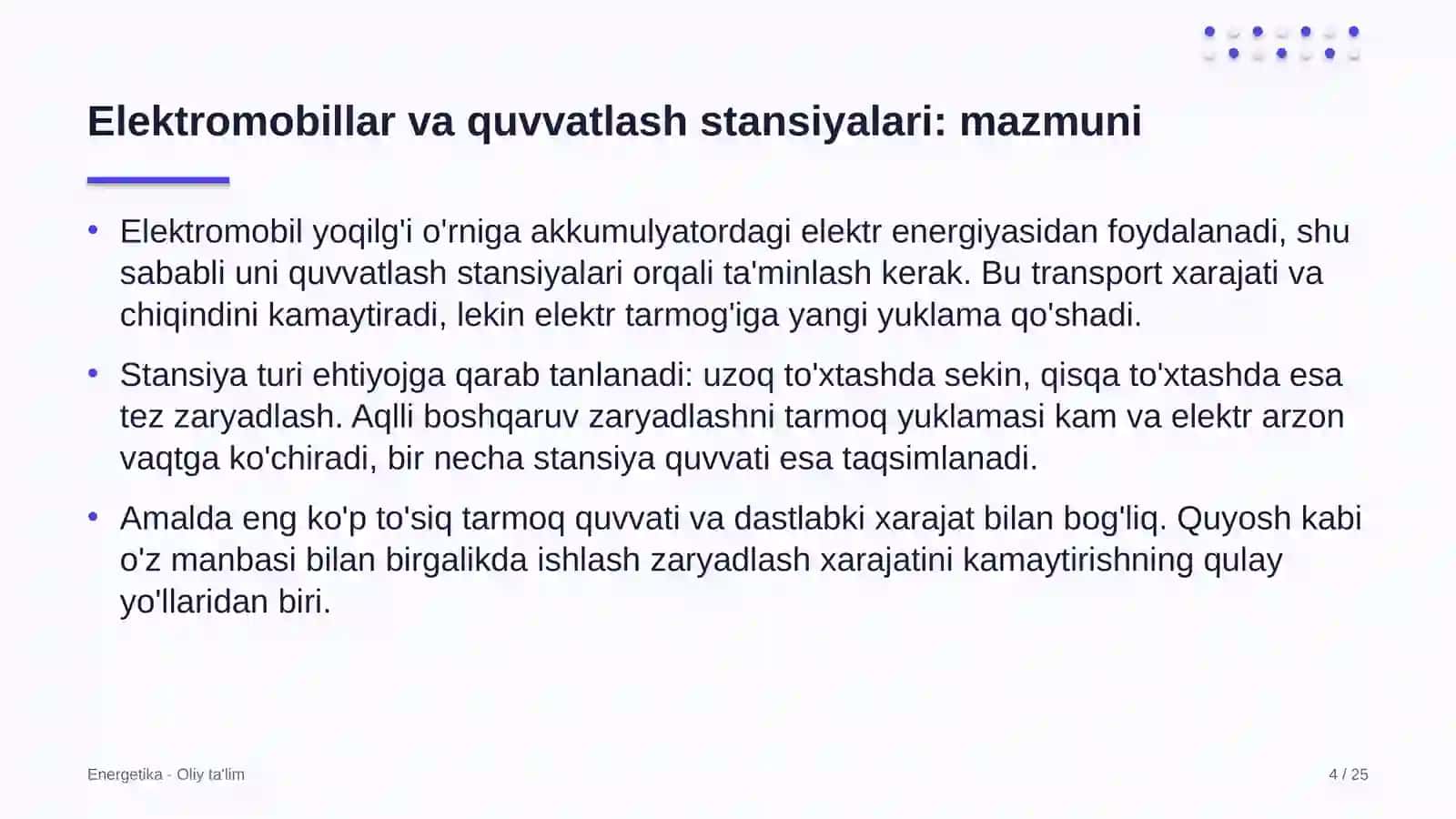 Elektromobillar va quvvatlash stansiyalari: mohiyati 4