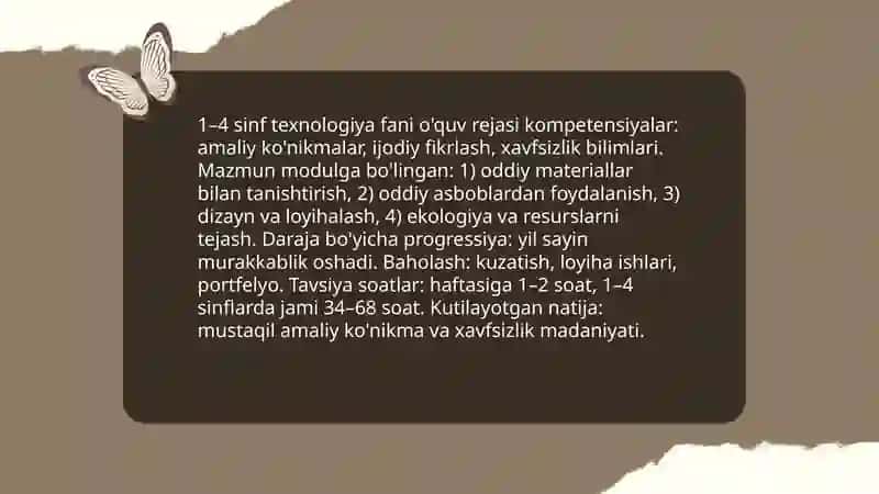 1- 4 sinf texnologiya fani VA jismoniy tarbiya fan dasturini organish 4
