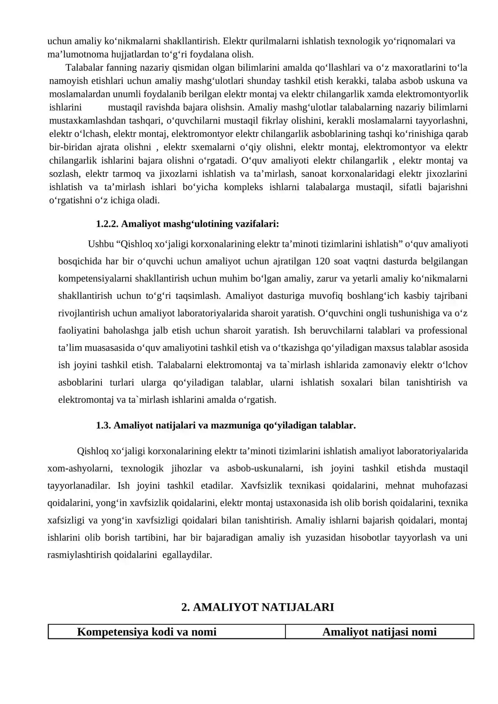 Qishloq xo’jaligi korxonalarini elektr ta’minoti tizimlarini ishlatish  o’quv amaliyotidan  O’QITISH MATERIALLAR TO’PLAMI 4