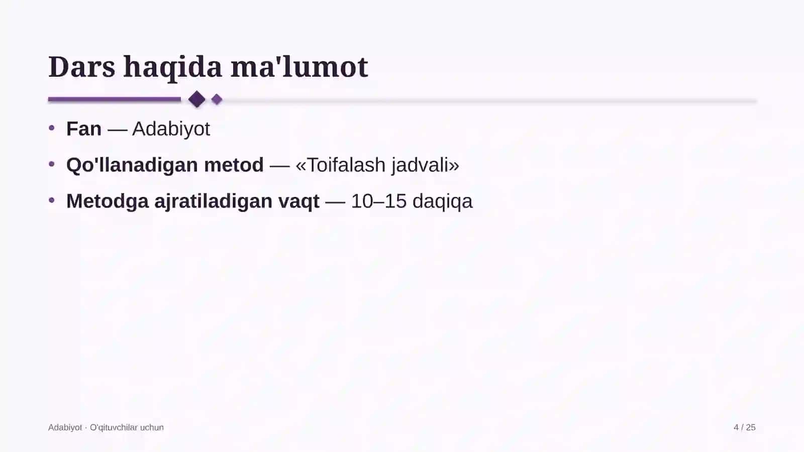 adabiyot darslarida toifalash jadvali metodidan foydalanish 9966 4