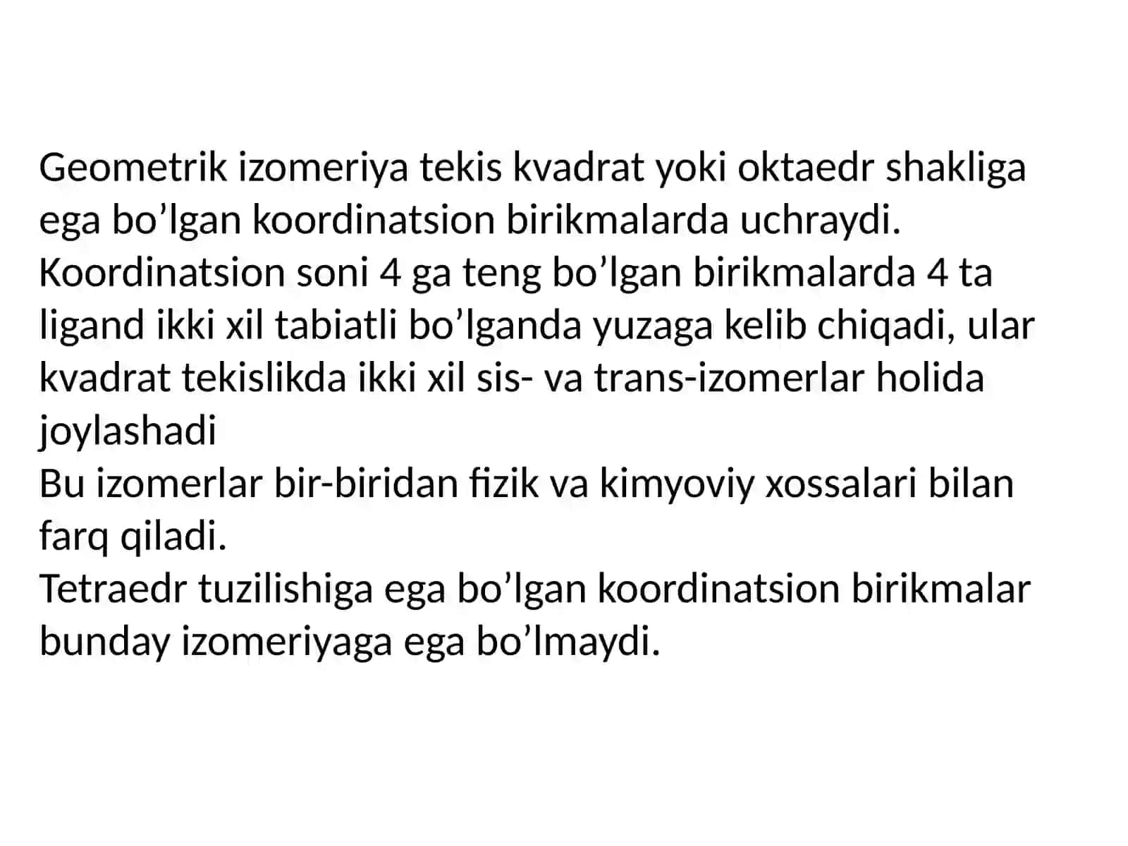 Koordinatsion birikmalarda izomeriya turlari. 4