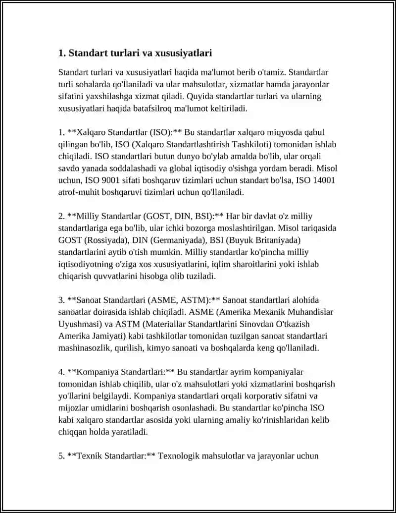 STANDART TURLARI VA TOIFALARI. MAJBURIY VA IXTIYORIY SERTIFKATLASHDIRISH 4