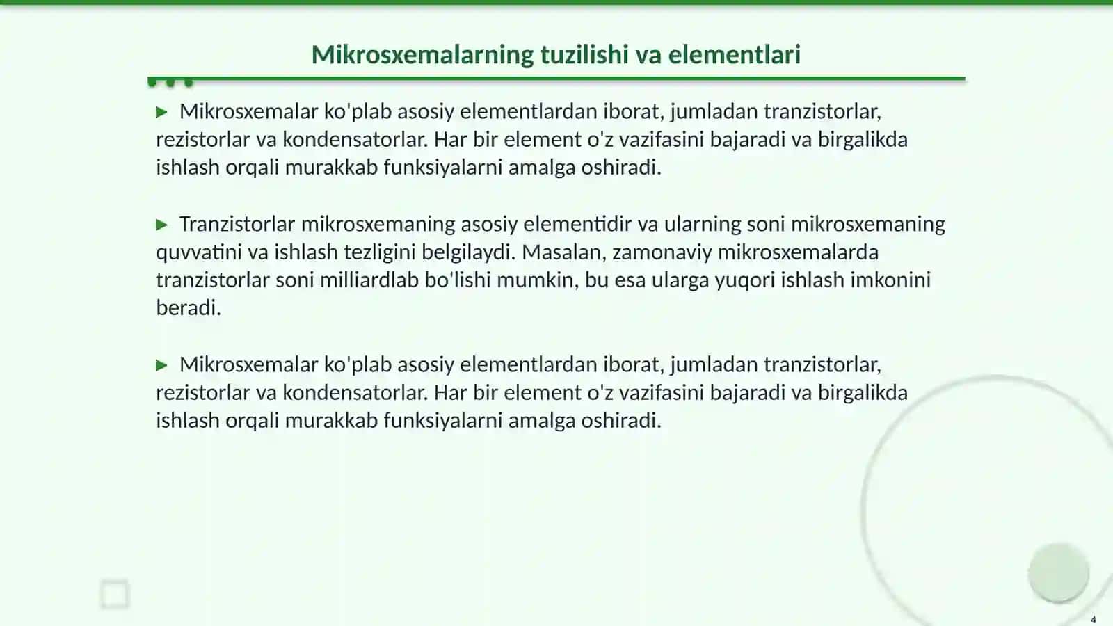 Integral mikrosxemalar. asosiy tushunchalar 4