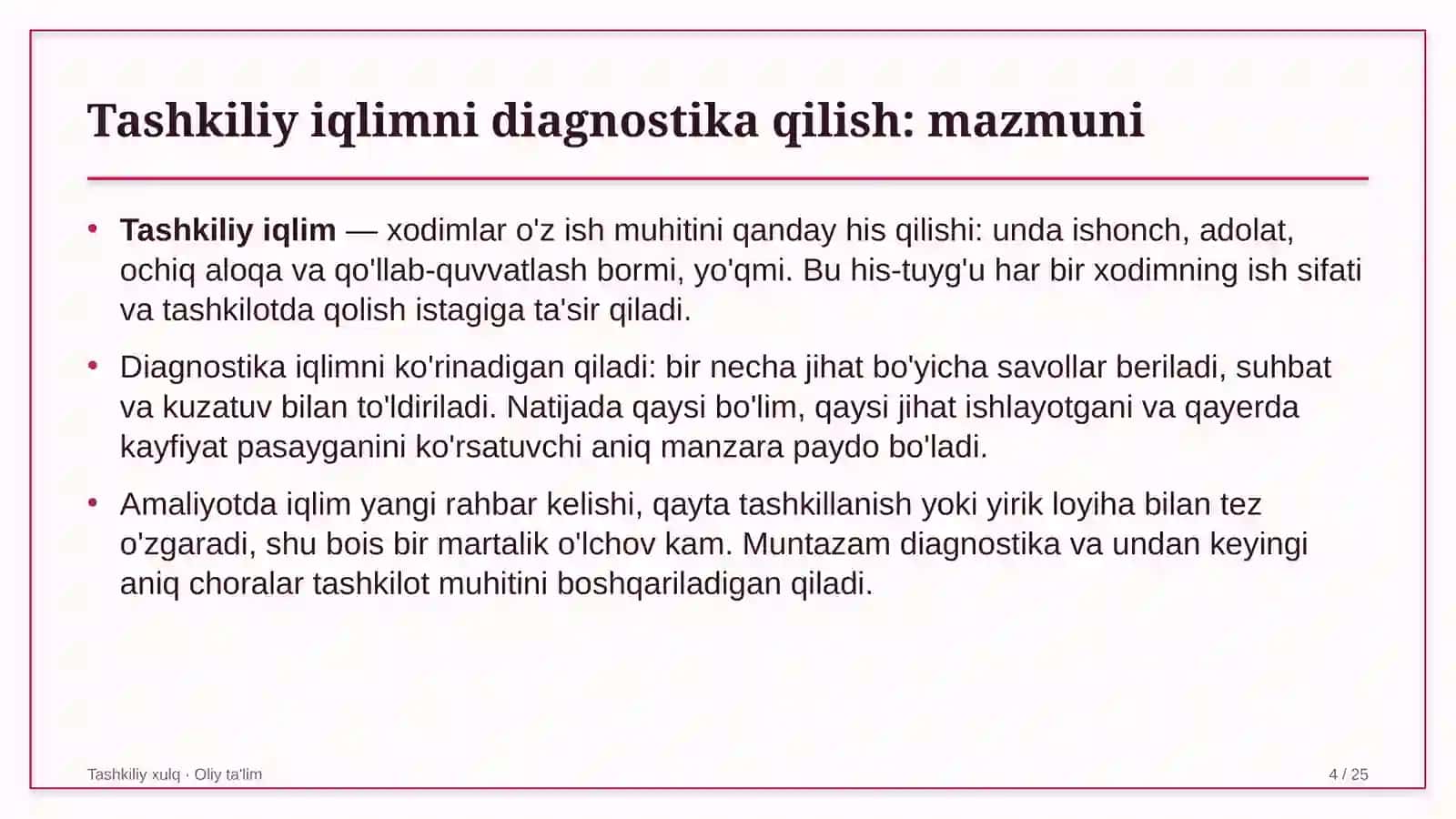 mehribonlik uylarida tashkiliy iqlimni diagnostika qilish 4150 4