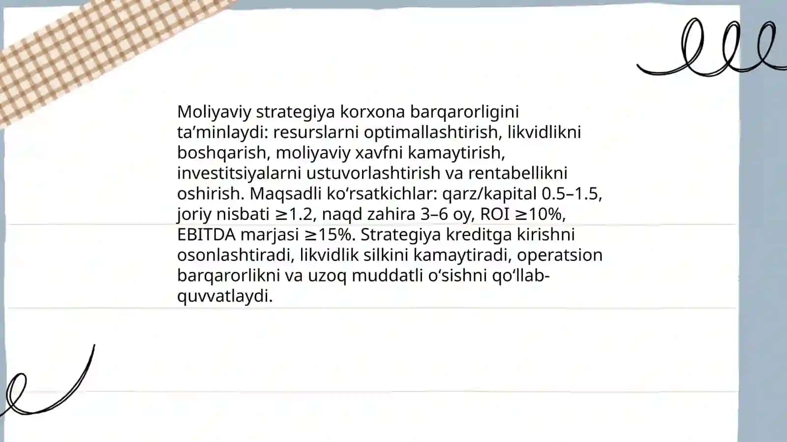 Moliyaviy strategiyani ishlab chiqishning dolzarbligi 4