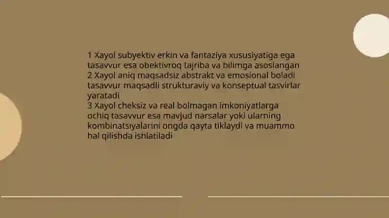 Xayol va tasavvur haqida tushuncha 4