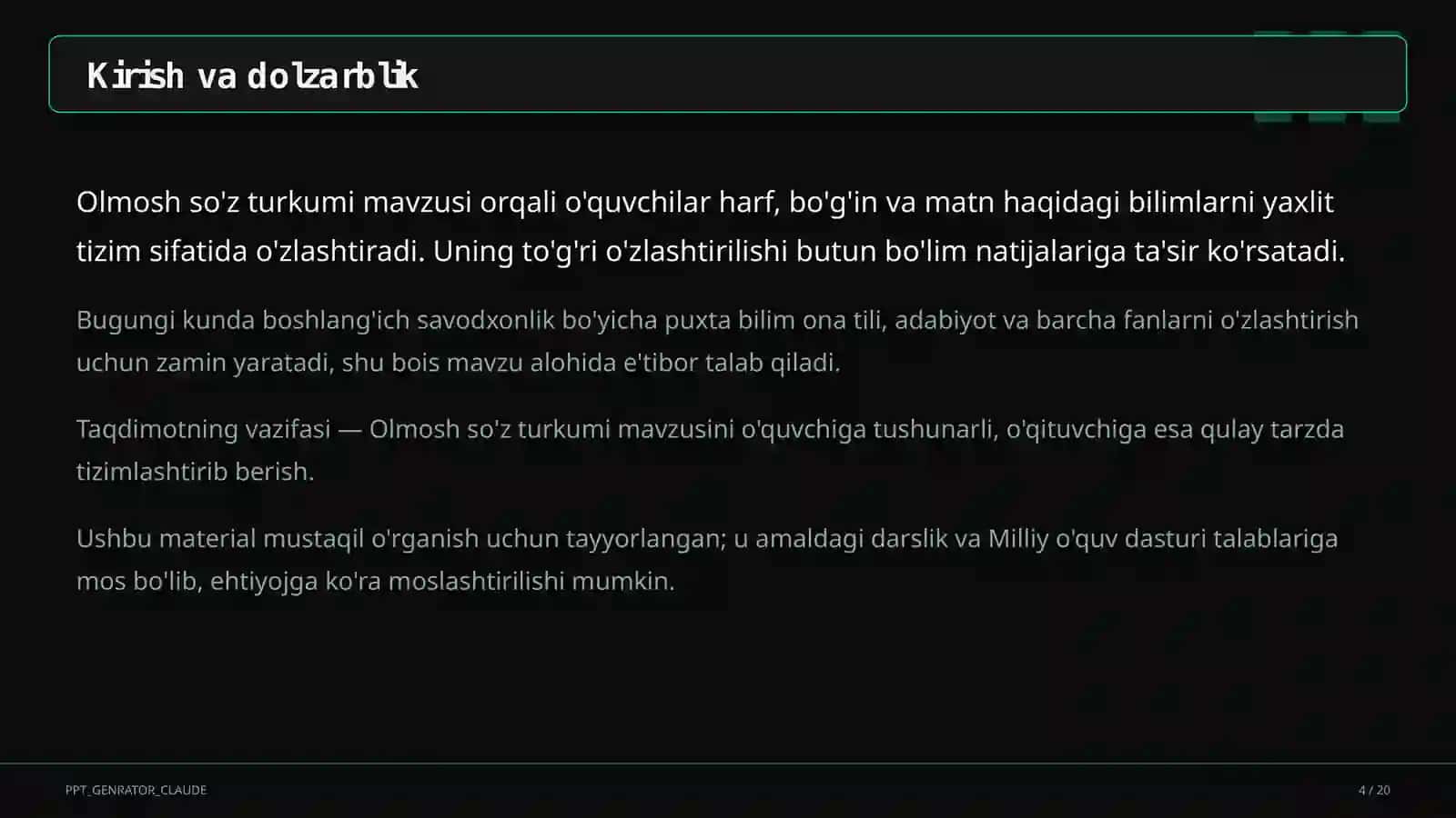 Olmosh so'z turkumi (4-sinf) 4