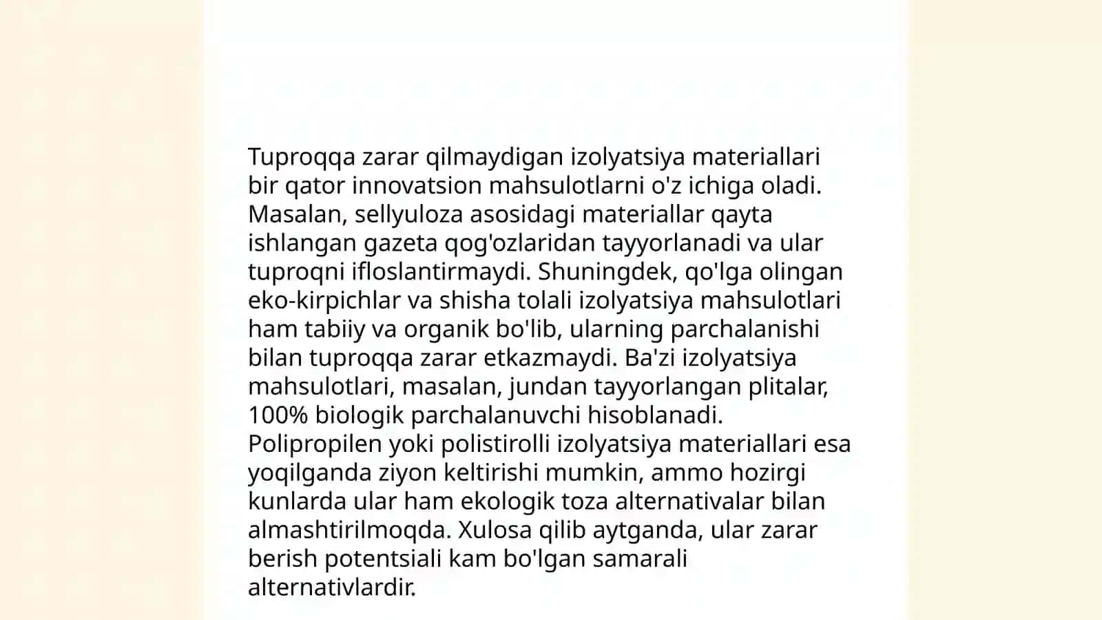Ekologik toza materiallardan foydalanish 4