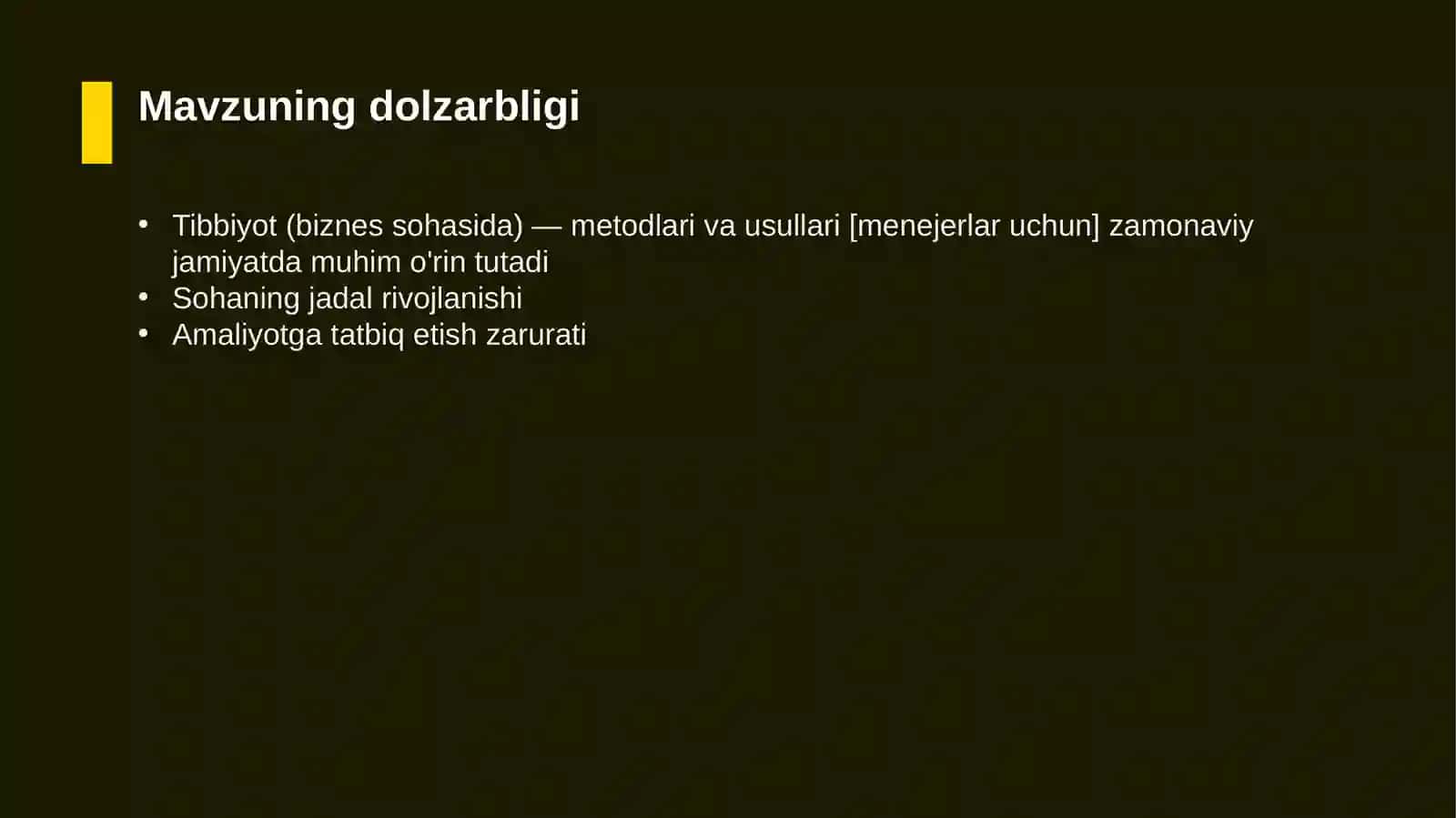 Tibbiyot (biznes sohasida) — metodlari va usullari [menejerlar uchun] 4