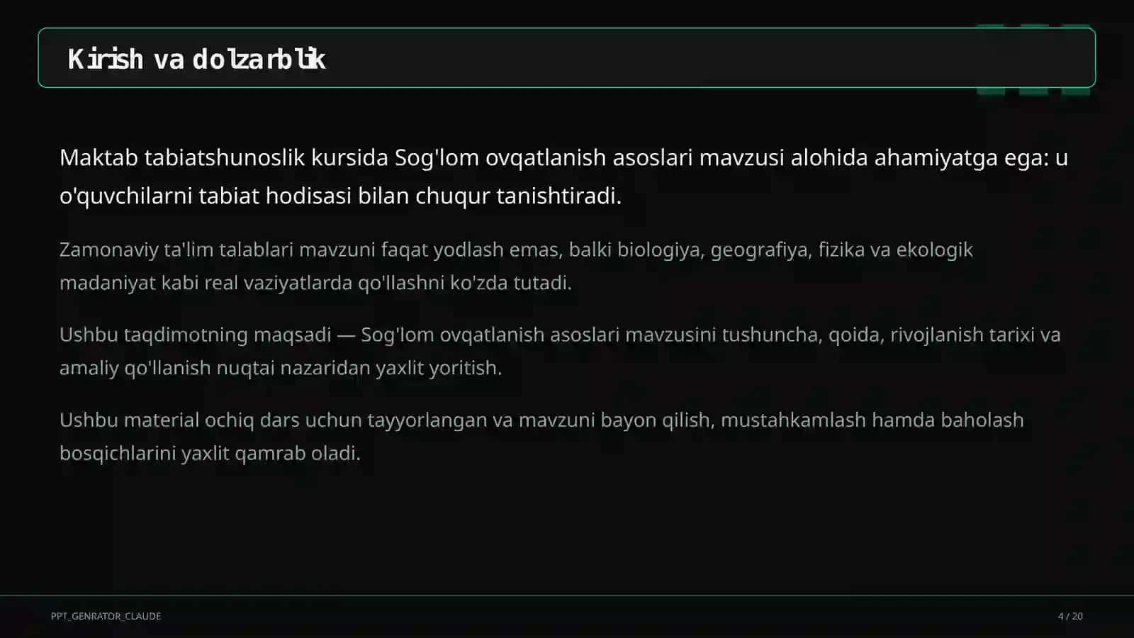 Sog'lom ovqatlanish asoslari (3-sinf) 4