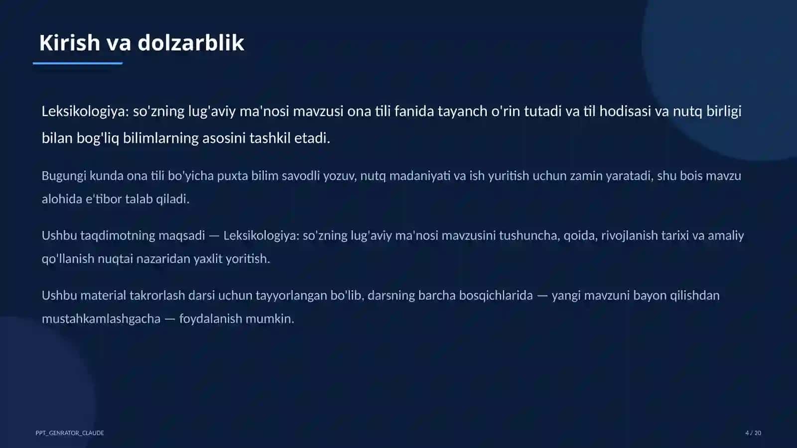 Leksikologiya: so'zning lug'aviy ma'nosi (5-sinf) 4