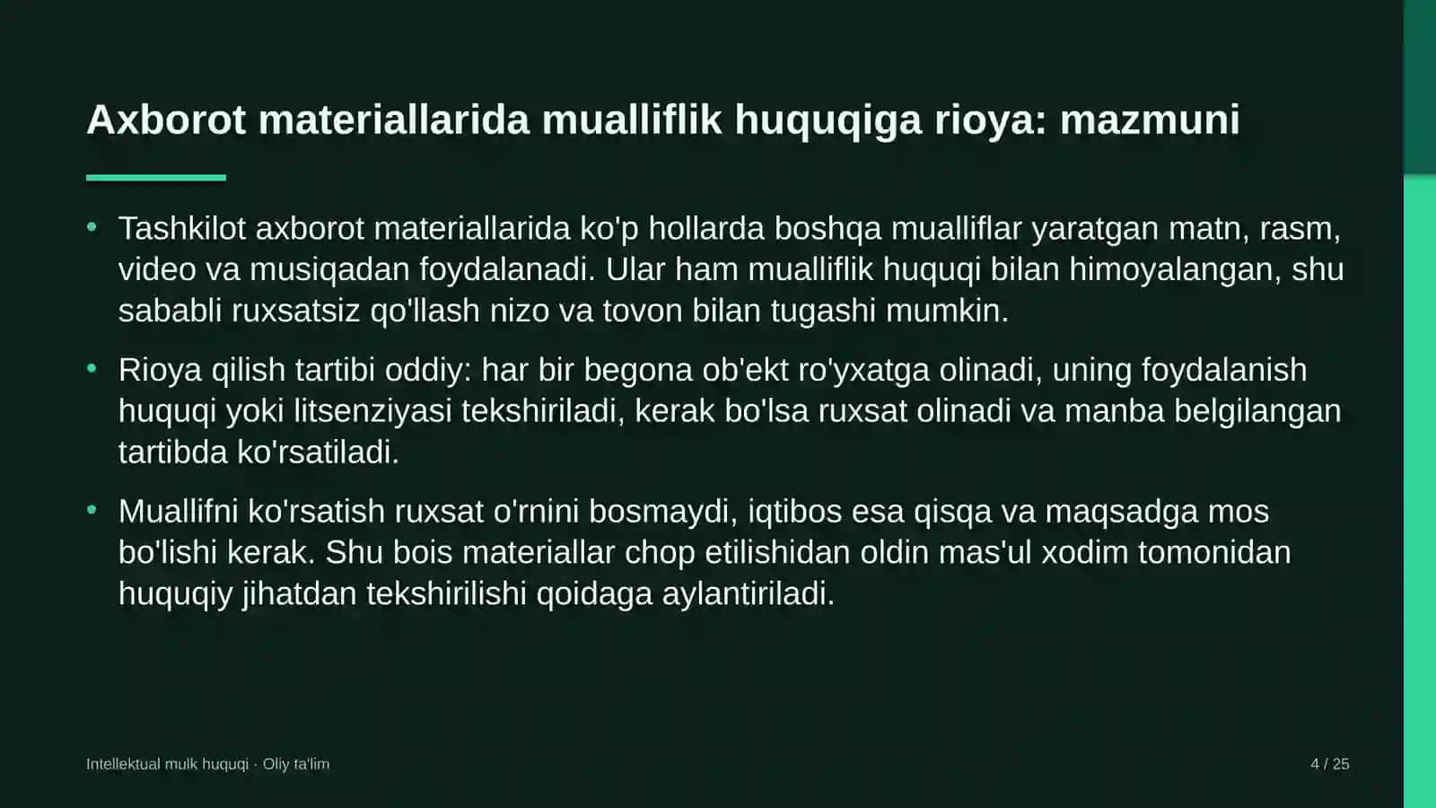 energiya auditi tashkilotlarida axborot materiallarida mualliflik huquqiga rioya qilish 9354 4
