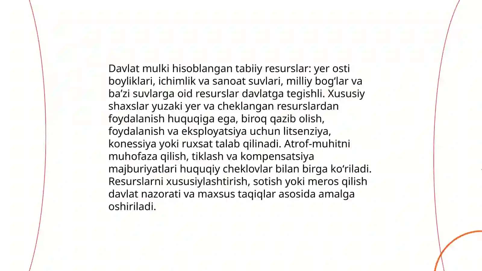 Tabiiy Resurslarga Mulkchilik Huquqi va Ekologik Konsepsiyalar 4