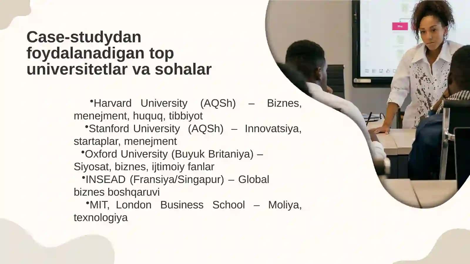 O’QUV MASHG’ULOTLARINI TASHKIL ETISHDA CASE-STUDY METODIDAN FOYDALANISH 4