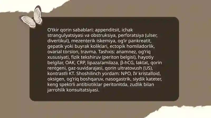Hazm aʼzolari klinik patalogiyasi va birinchi tibbiy yordam 4