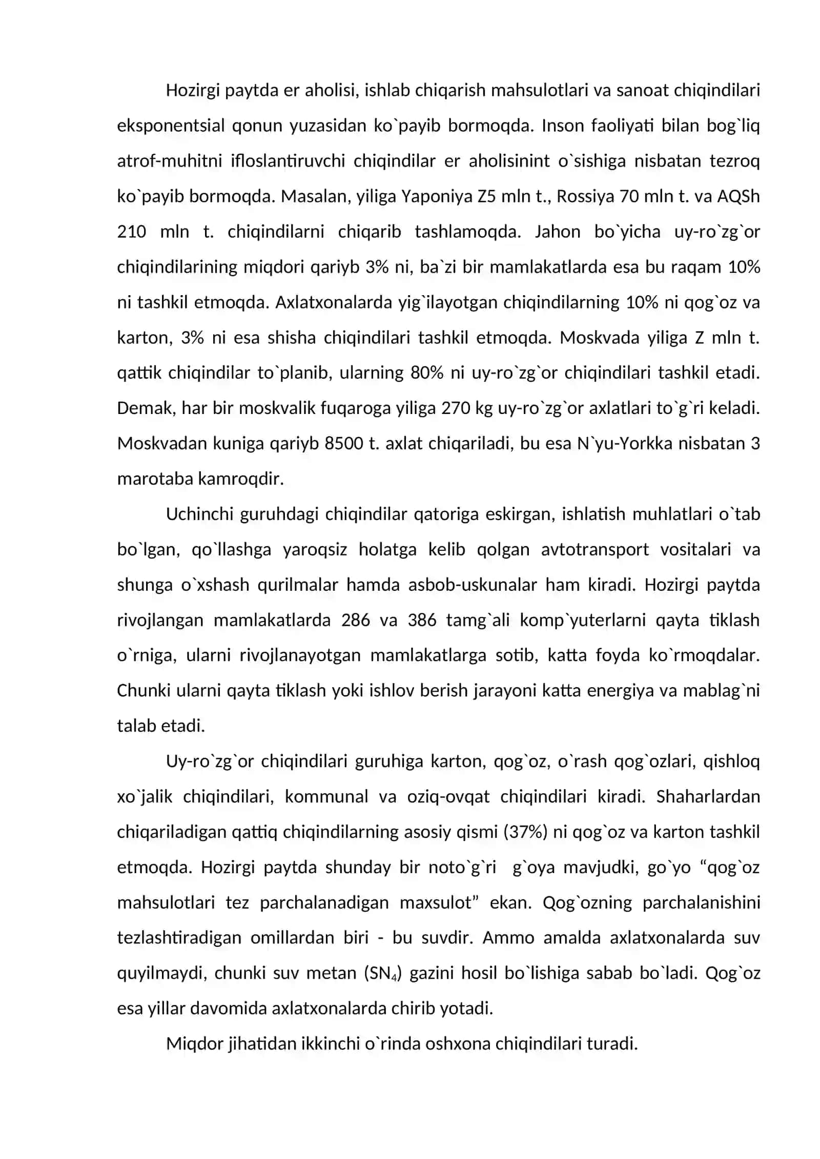 Qattiq chiqindilarini qayta ishlash muammolari 4
