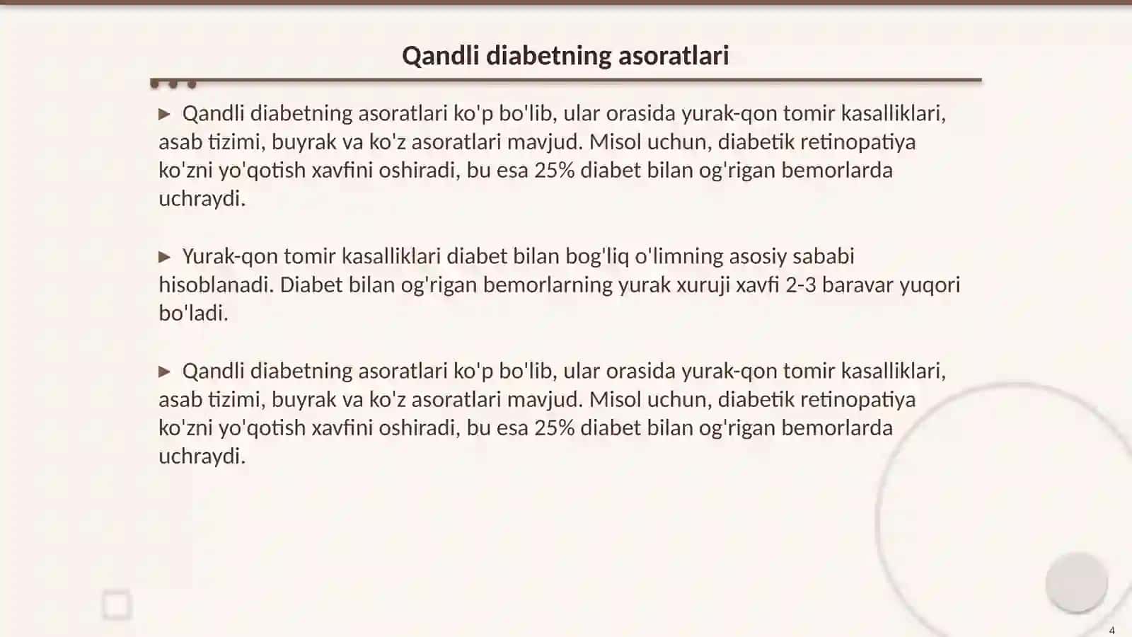 Qandli diabetdan keyingi -INFARKT 4