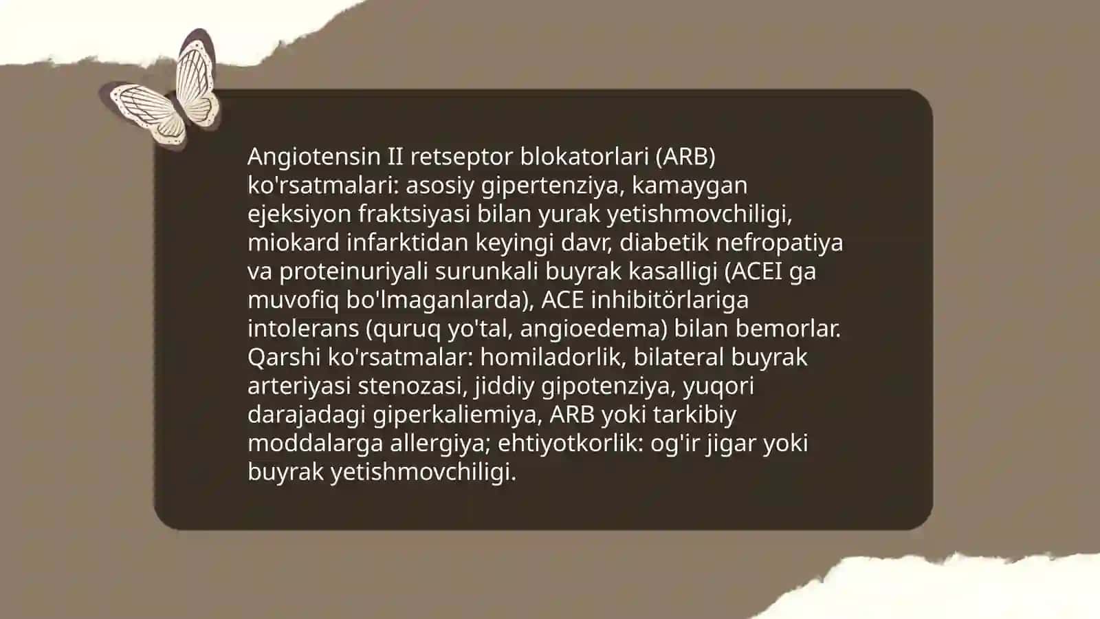 Gipotenziv dori vositalari koʻrsatma va qarshi koʻrsatmalar 4