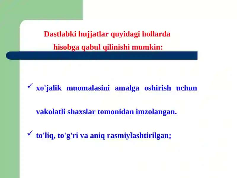 Hujjatlashtirish va inventarizatsiya 4