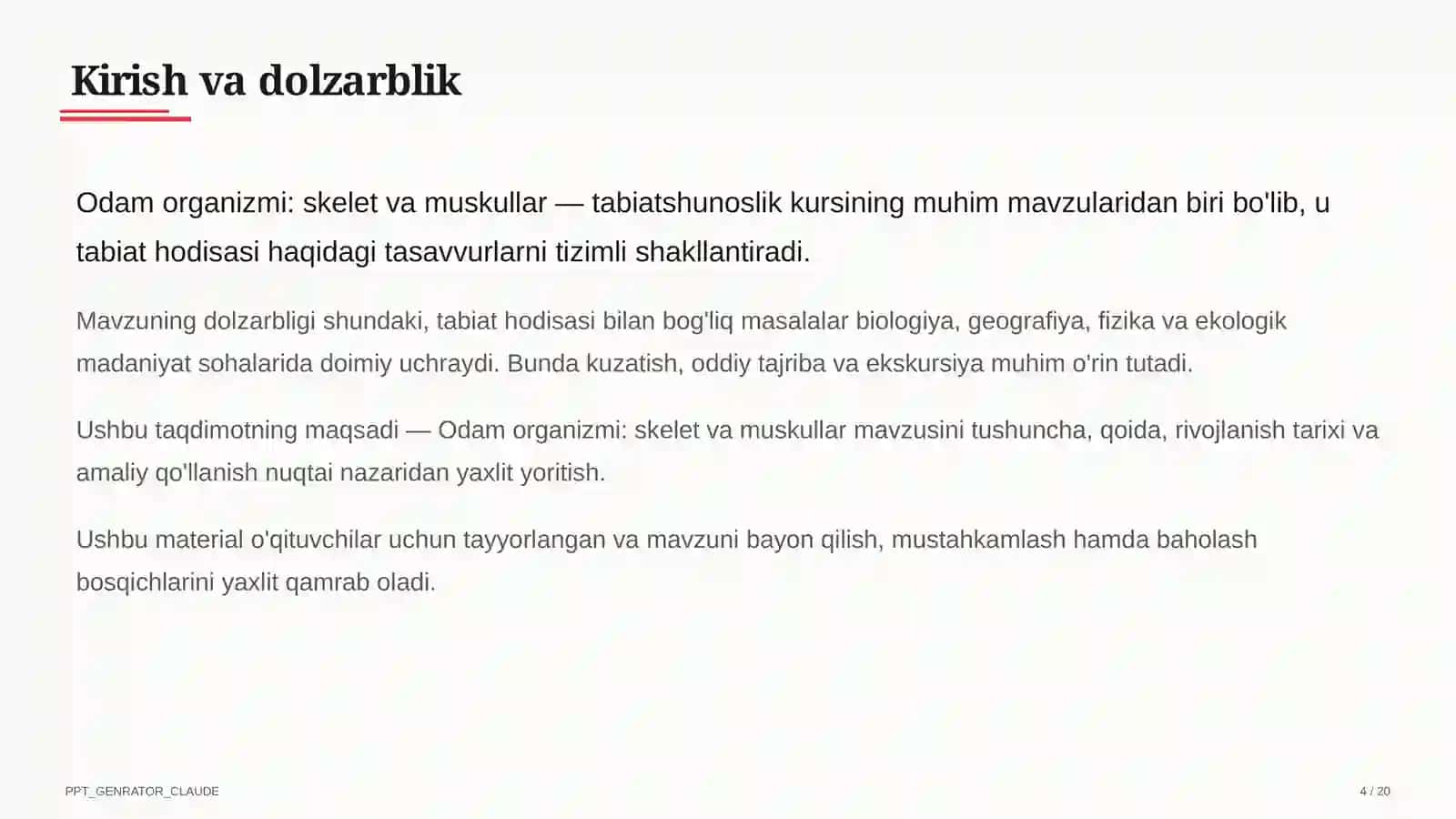 Odam organizmi: skelet va muskullar (4-sinf) 4