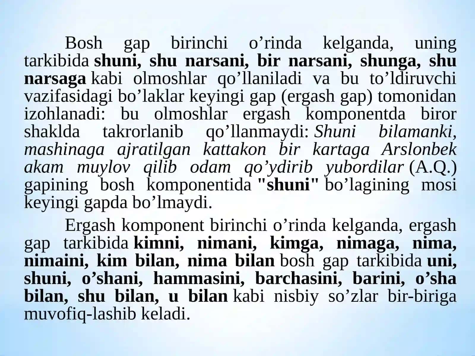TO`LDIRUVCHIERGASH GAPLI QO’SHMA GAP 4