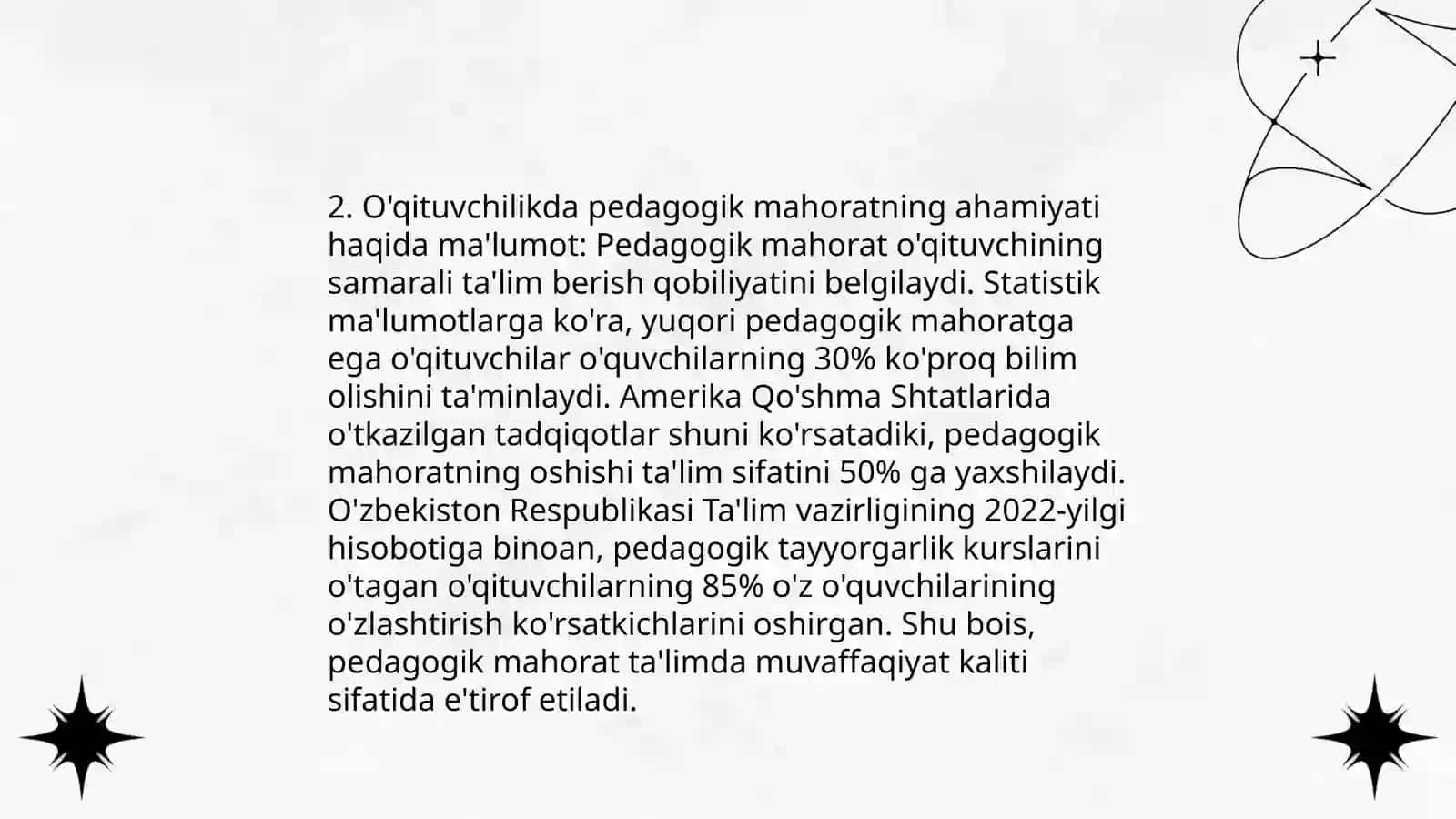 Pedagogik mahoratni o'qtuvchi faoliyatida tutgan o'rni 4