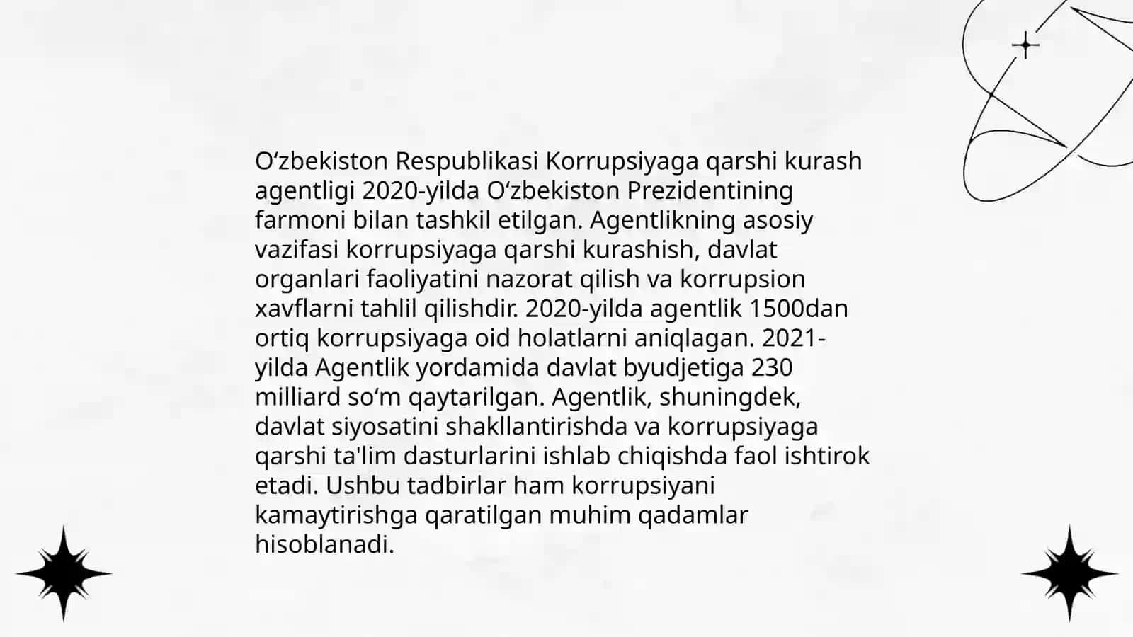Oʻzbekistonning korrupsiyaga qarshi kurash siyosati 4