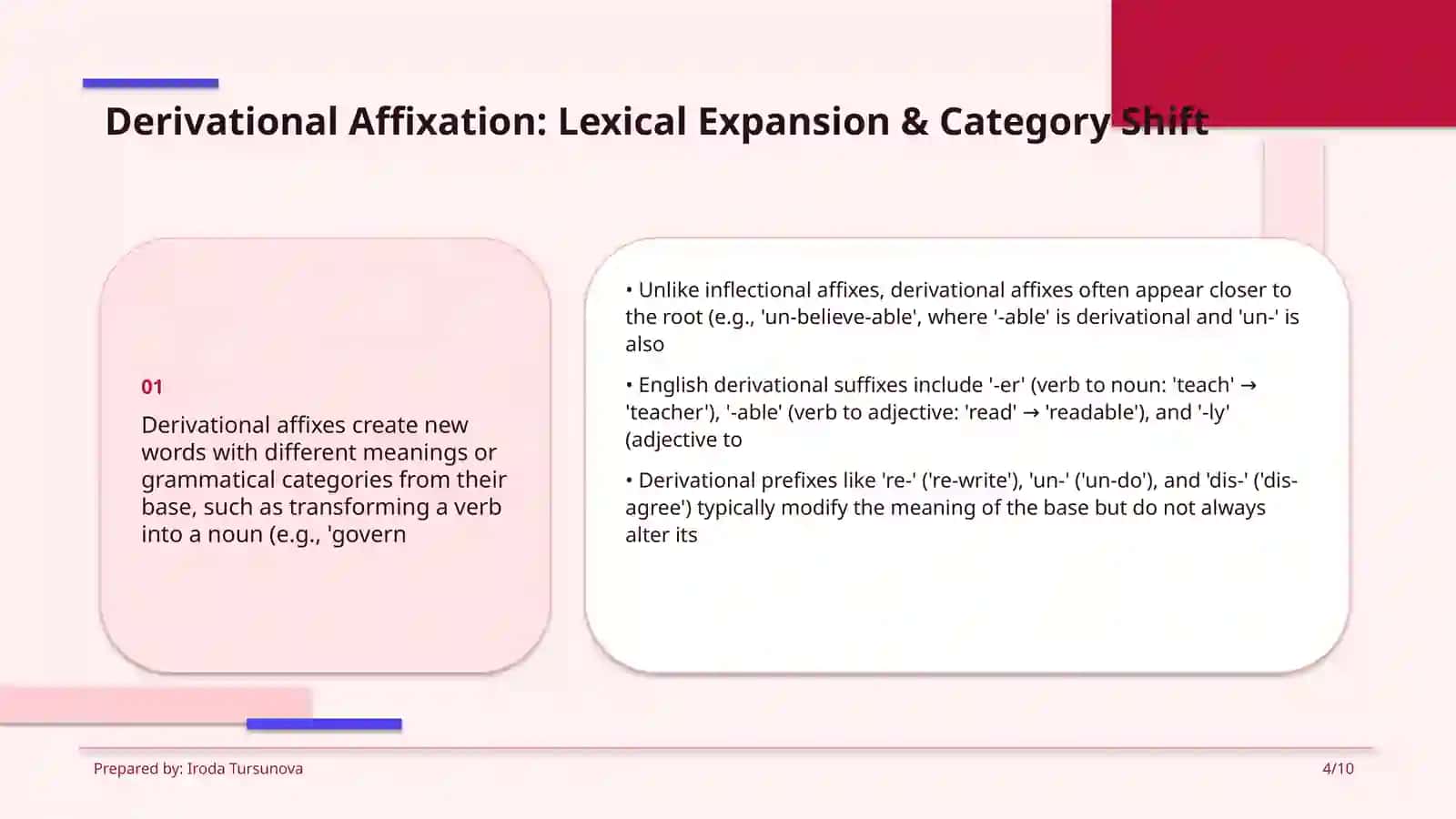 Affixation and Conversion Analysis 4
