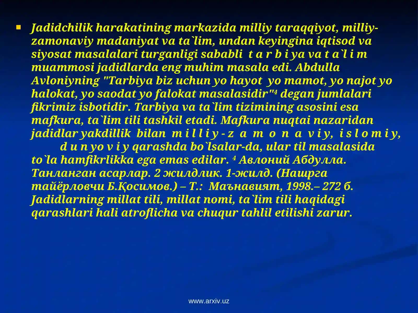 O’zbek ma’rifatparvarlarining lisoniy faoliyati 4