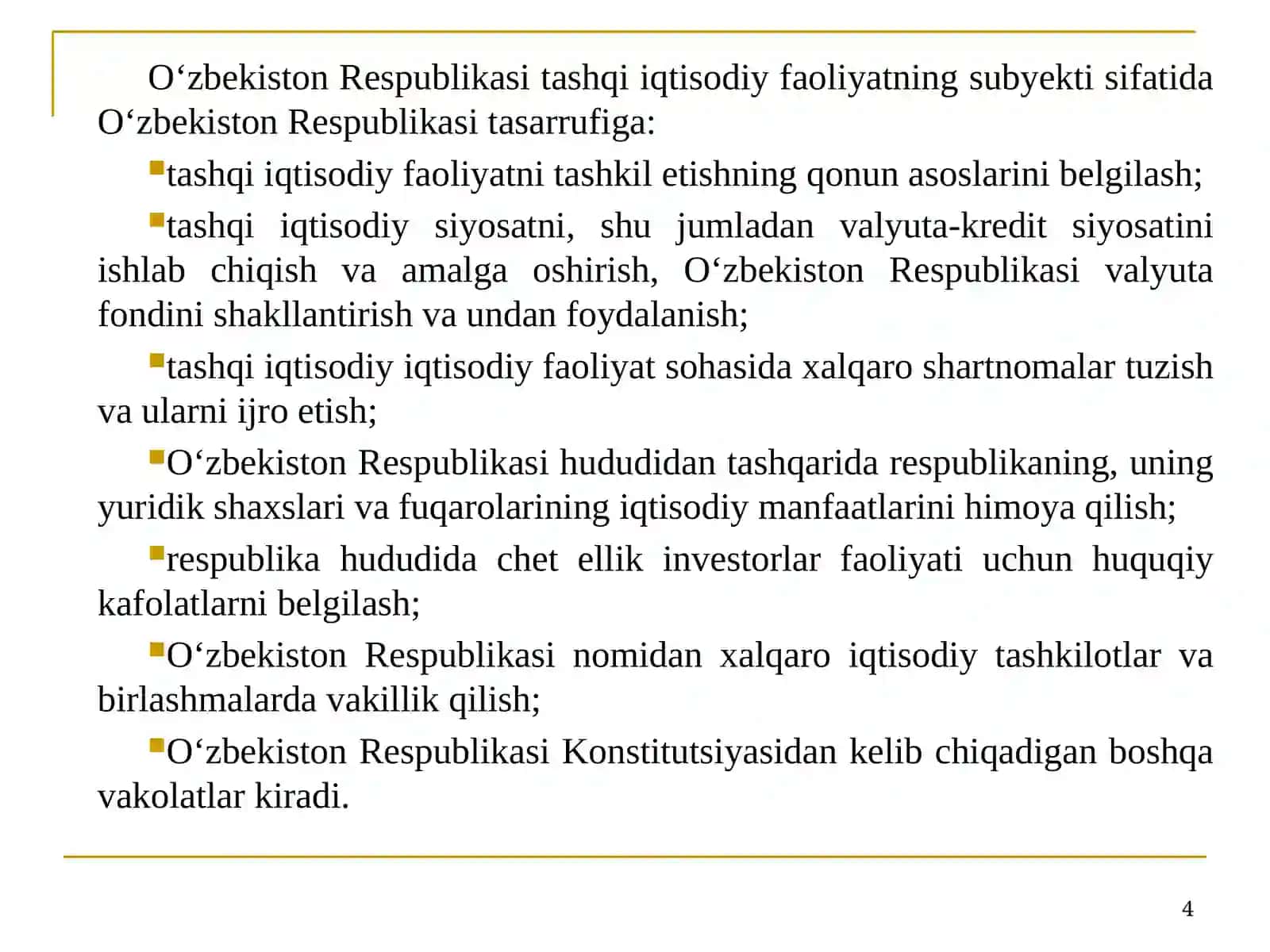 O‘zbekistonning xalqaro moliya tizimiga integratsiyalashuvi 4