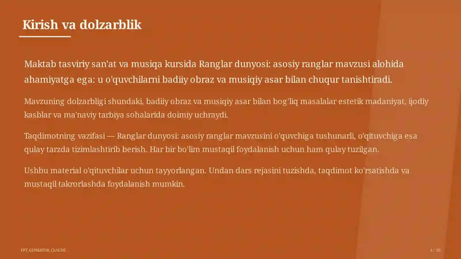 Ranglar dunyosi: asosiy ranglar (1-sinf) 4